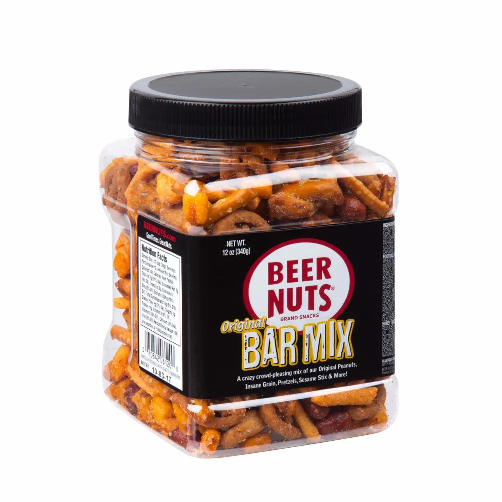 BEER NUTS Bar Mix (Family), 12-Ounce Jars (Pack of 6)