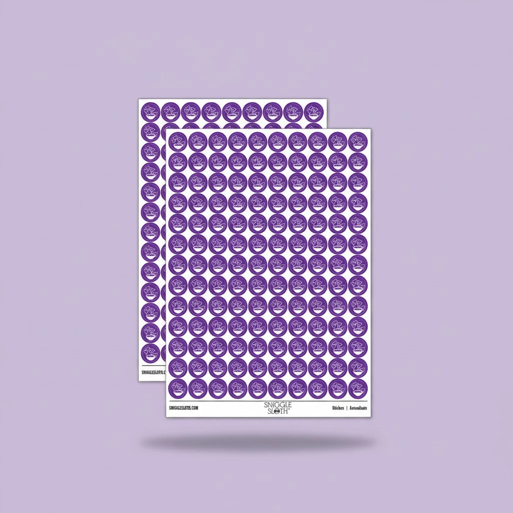 Tortilla Chips and Dip Salsa Cheese Guacamole 200+ Round Stickers - Matte Finish - 0.50" Size - Purple