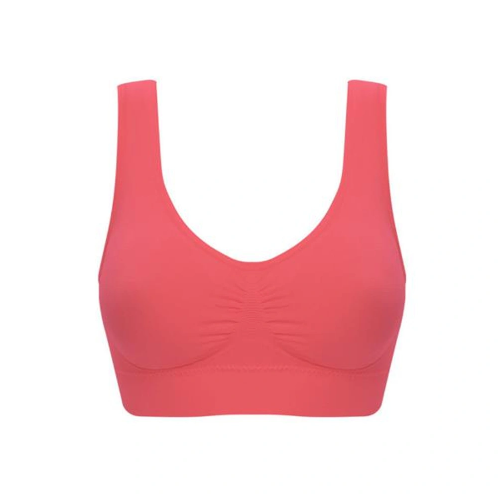 Women Sports Bra, Sleeveless U Neck Pleated Solid Quick Dry Yoga Bra