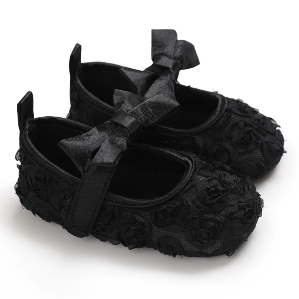 Baby Girl Dress Flats Soft Soles Cute Bow Flowers Mary Jane Shoes 