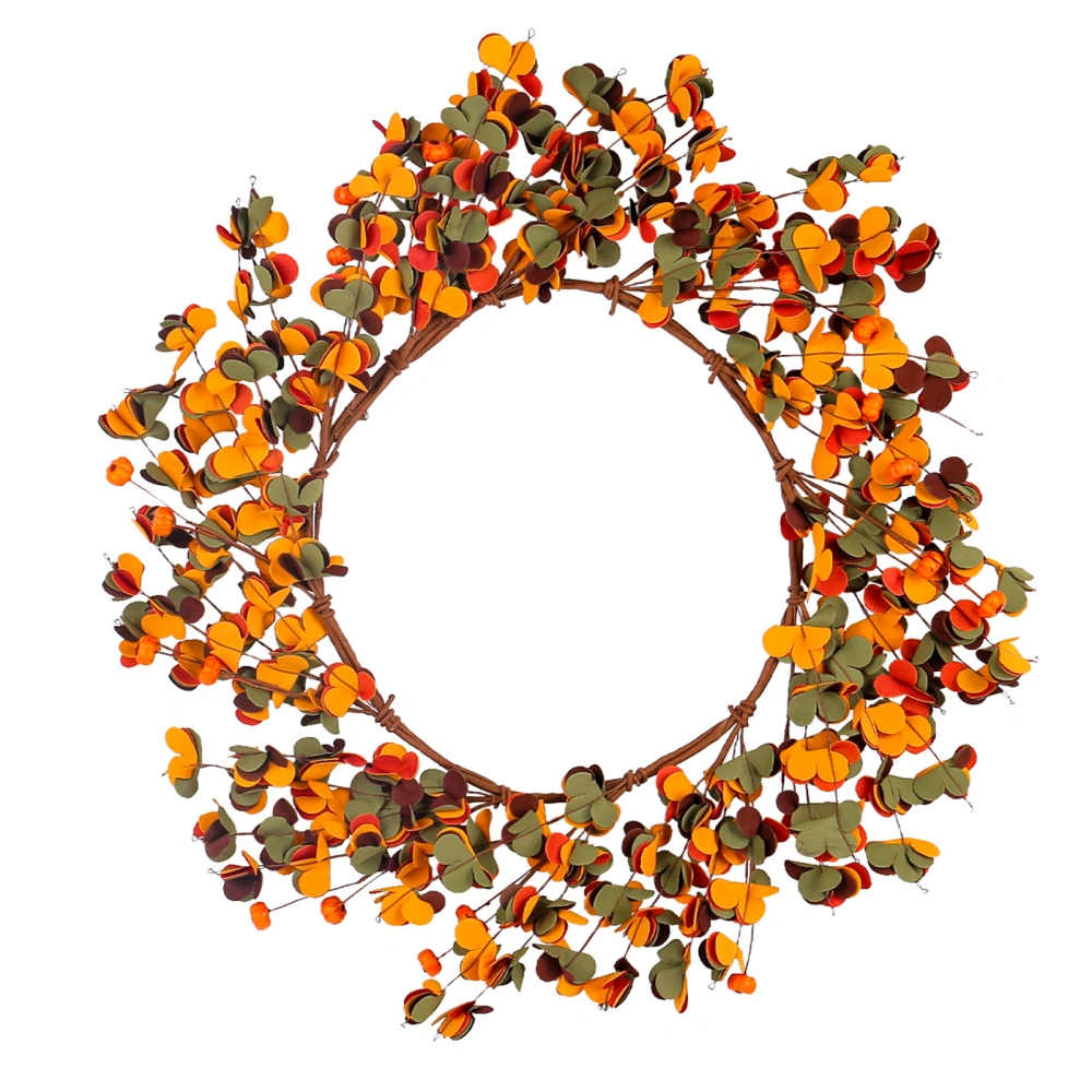 Fall Eucalyptus Pumpkin Wreath Hanging Thanksgiving Harvest Wreath