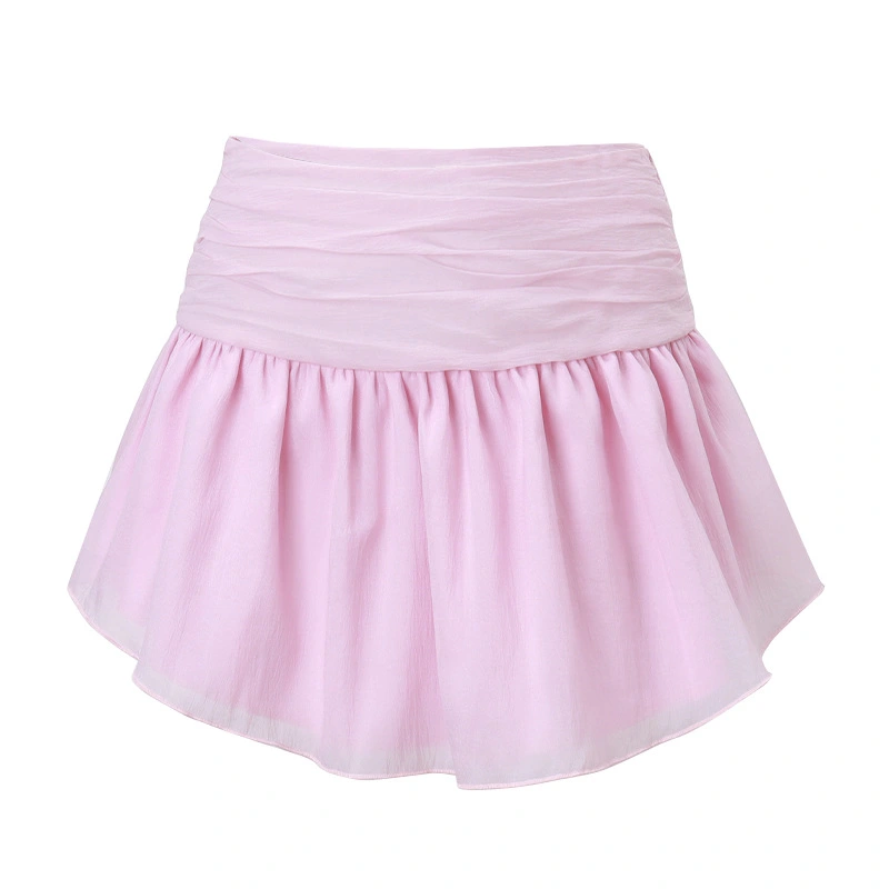 Women Cute Mini Skirts Casual Summer Irregular Ruched A-Line Skirt