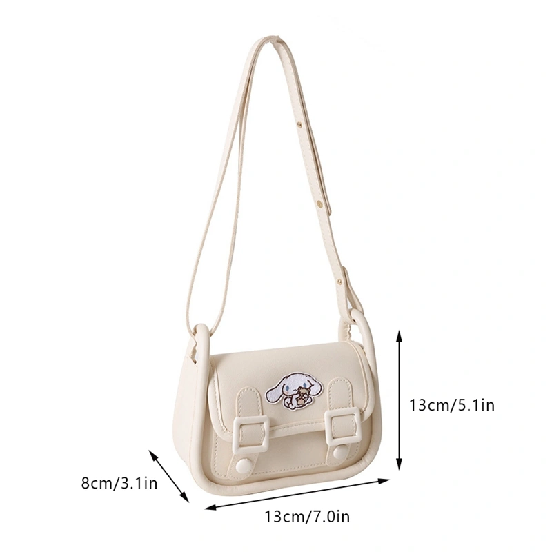 Women Flap Crossbody Purse Cute Cartoon Embroidery Purse Shoulder Bag