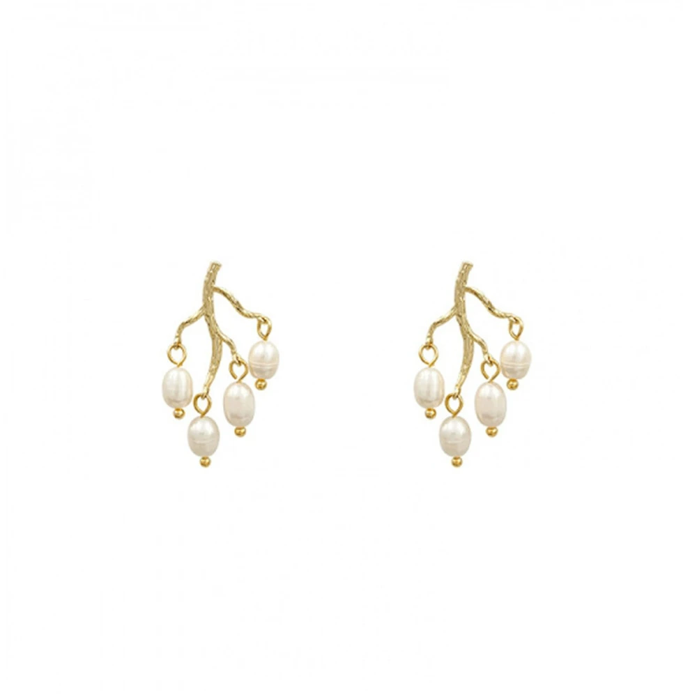 Women Pearl Tree Branch Earrings Lightweight Stud Earring Jewelry Gift