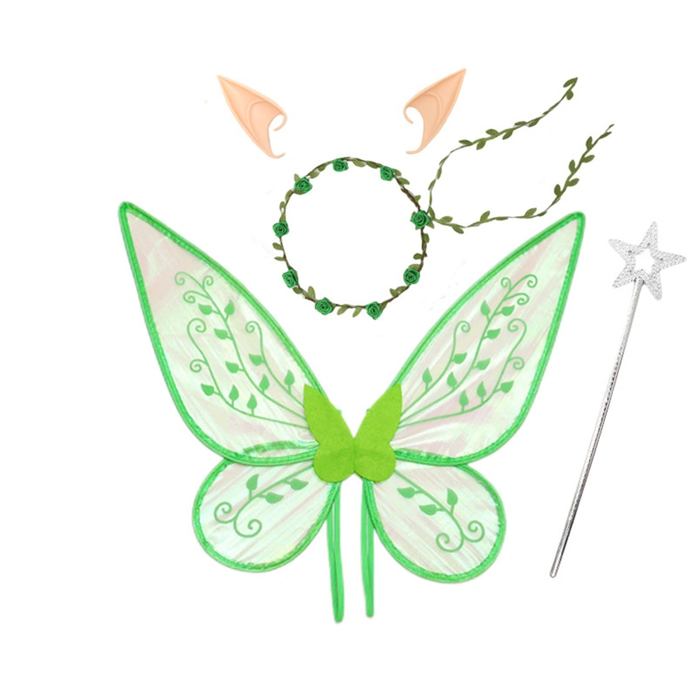 Girls Butterfly Wing Fairy Wings with Headbands Elf Ears Fairy Wand