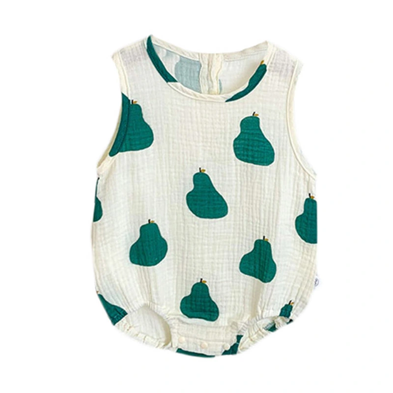 Baby Girls Boys Romper Dot/Moon/Olive/Pear Print Jumpsuits Clothes