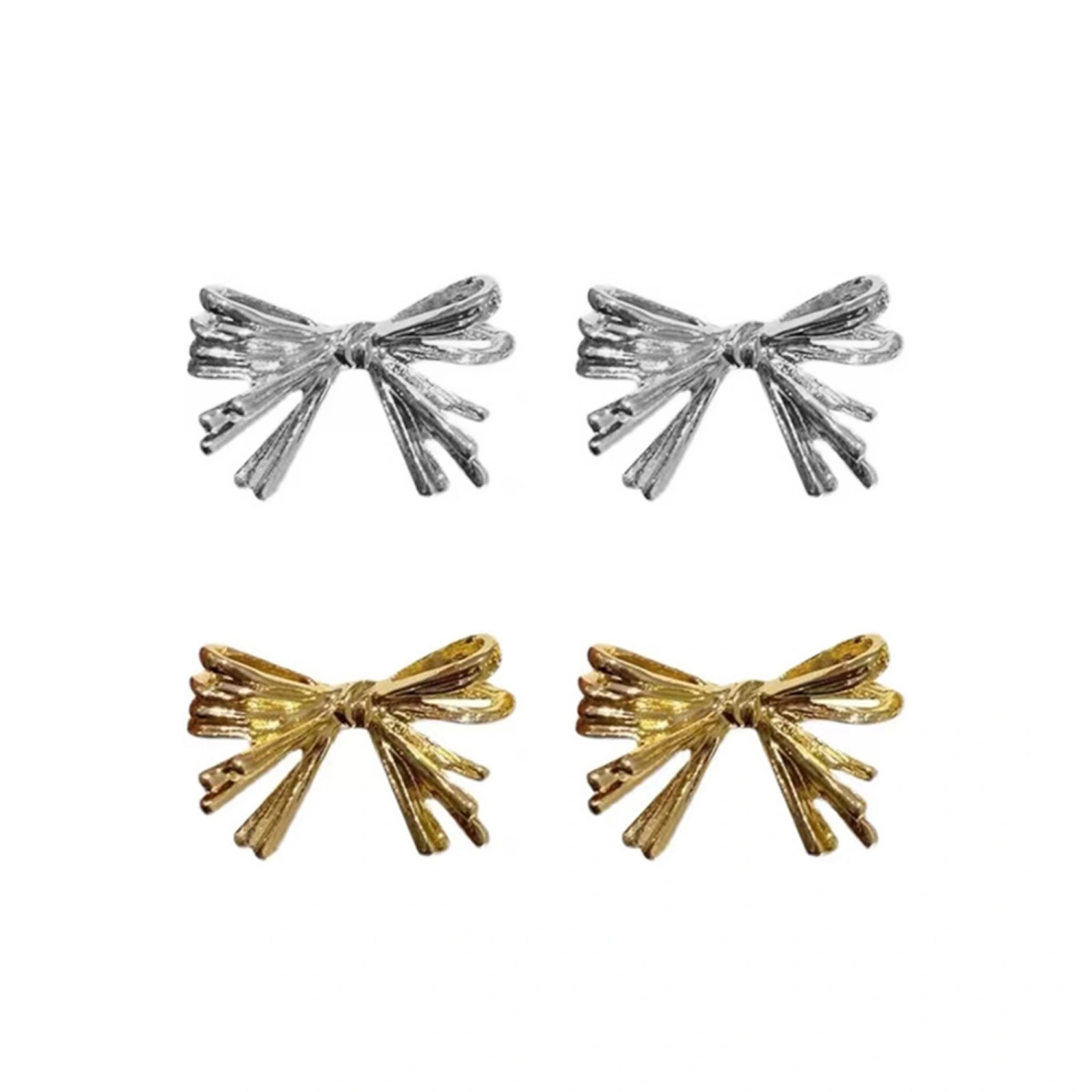 Metal Bowknot Ear Studs for Women Fashion Bowknot Earrings Gift