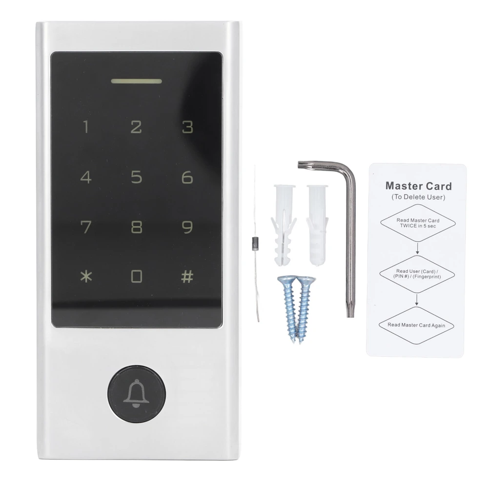 Door Access Control Keypad Bluetooth APP Control EM Card Password Access Keyless Smart Lock with Doorbell 12‑28V DC AC