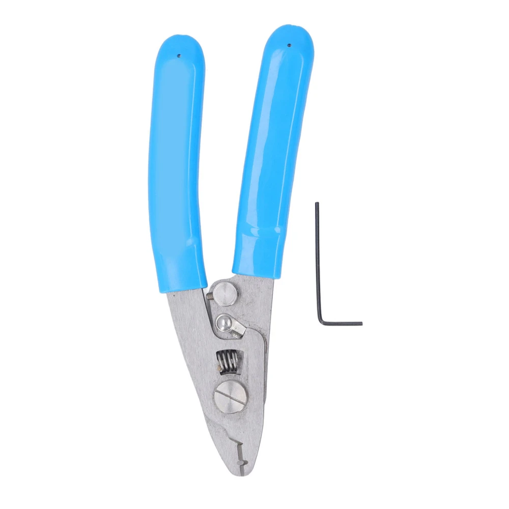 2 Hole Wire Stripper Stainless Steel Optical Fiber Stripper High Accuracy Stripping Tool for Optic Core and Coating Blue