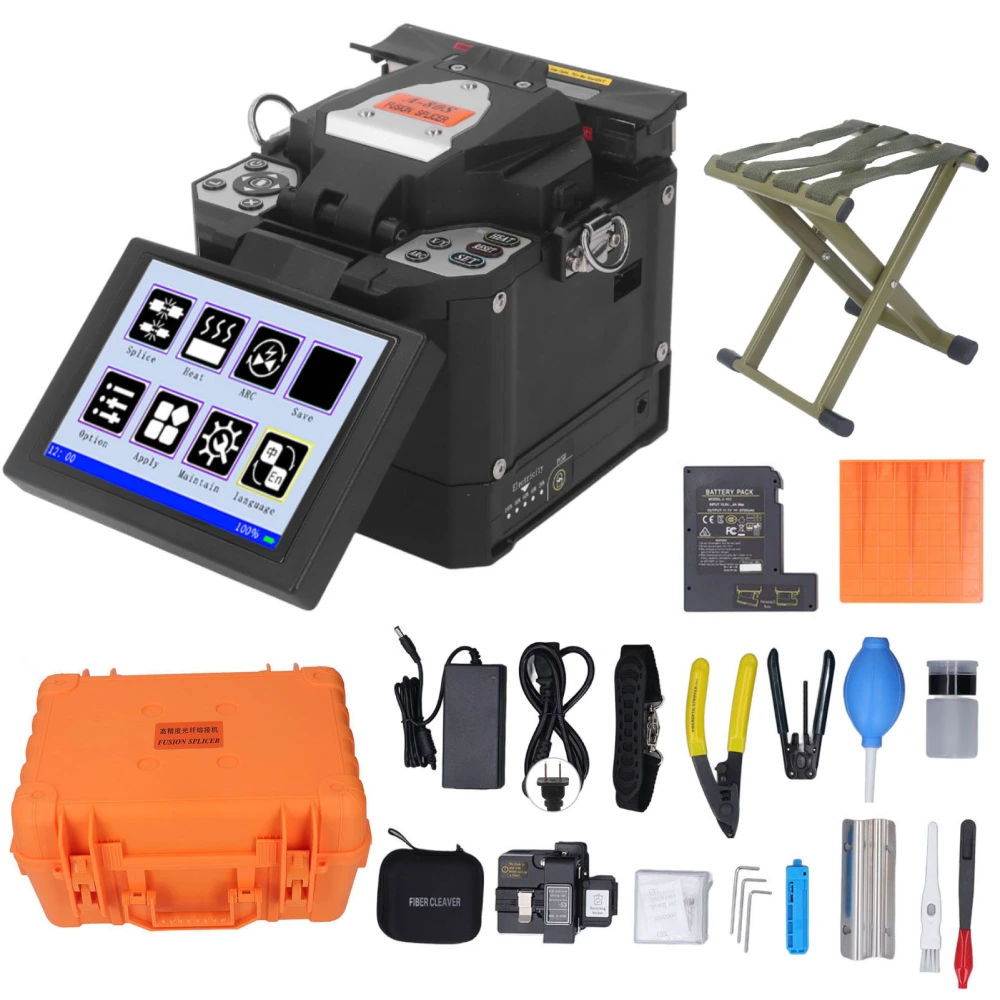 Fiber Optic Fusion Splicer X Or Y Axes 400X Magnification Automatic Fiber Splicing Machine AC100V‑240V 50/60Hz US Plug