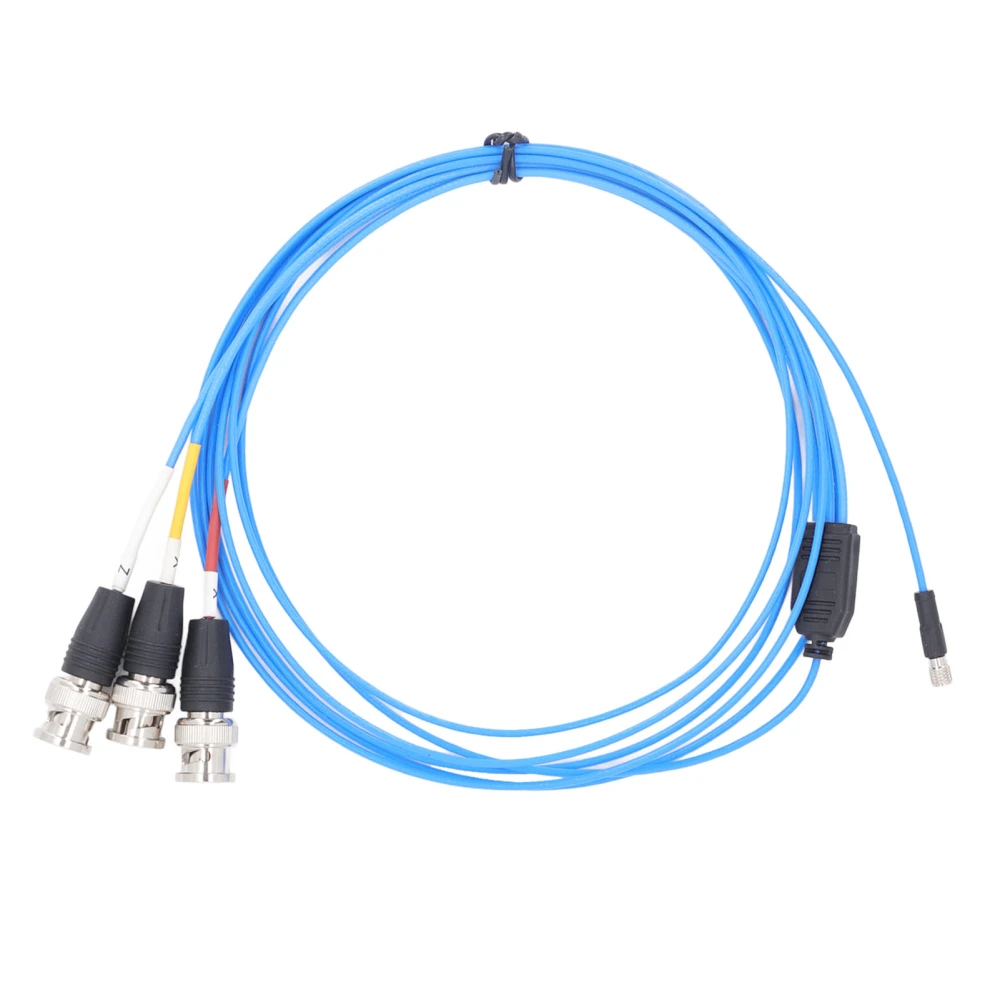 Acceleration Sensor Test Cable 8‑36UNF 4 Pin Female to 3 BNC Connector PTFE Sheathed Vibration Acceleration Sensor Cable