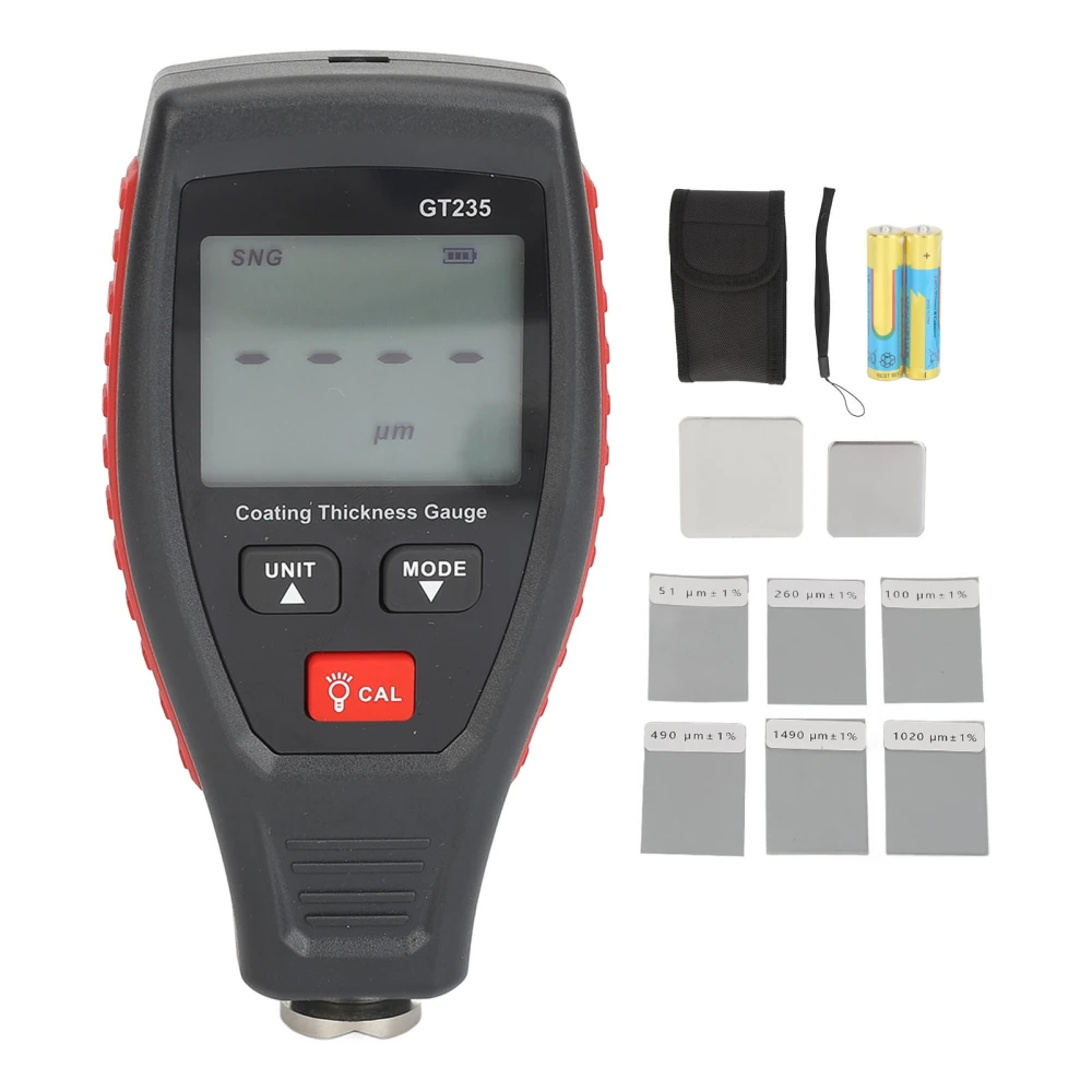 Coating Thickness Gauge High Accuracy Mil Auto Paint Meter for Used Car Buyers 0‑1800um Range GT235