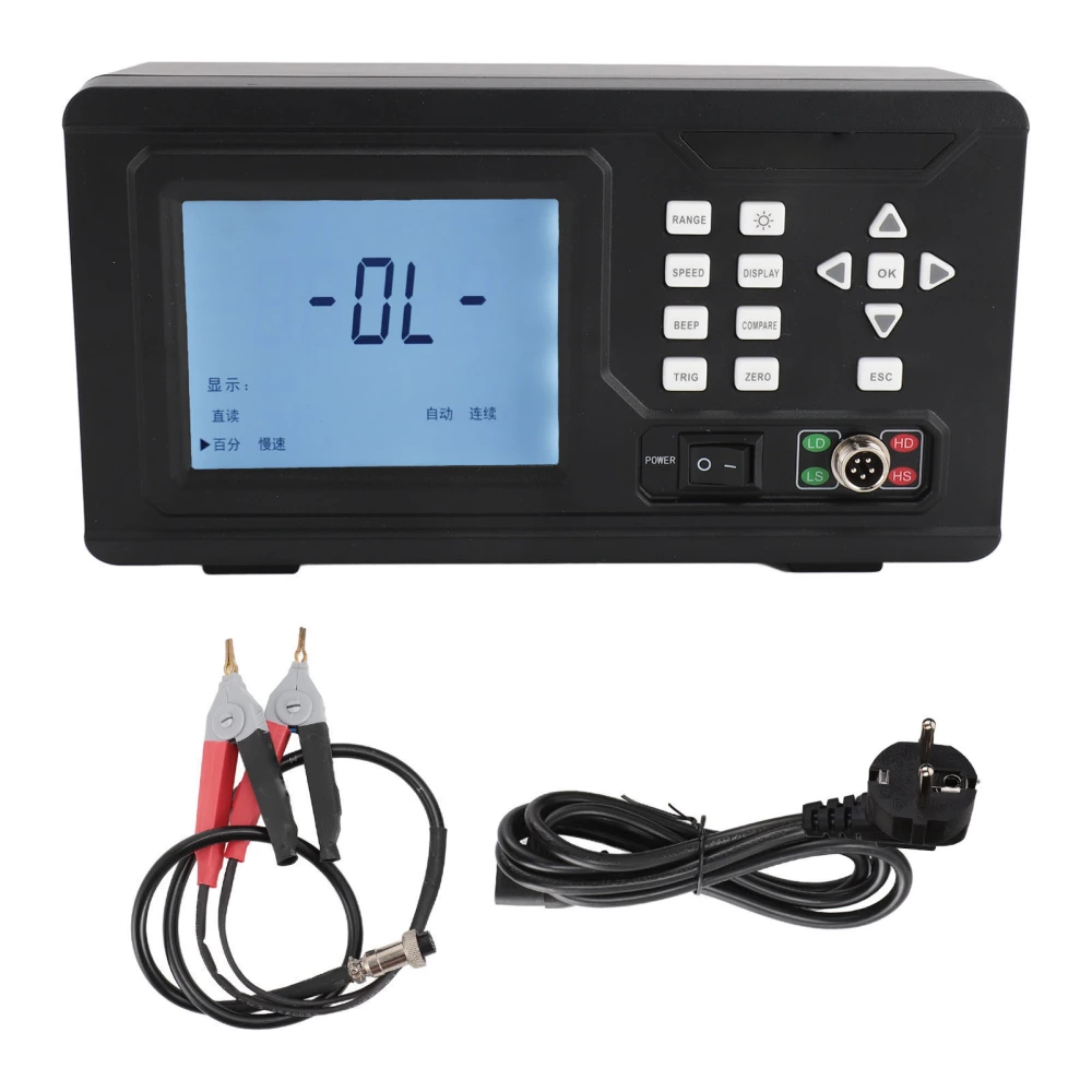 ET511 10uΩ to 20kΩ Digital Megohmmeter High Accuracy Portable DC Low Resistance Tester 110‑240VAC EU Plug