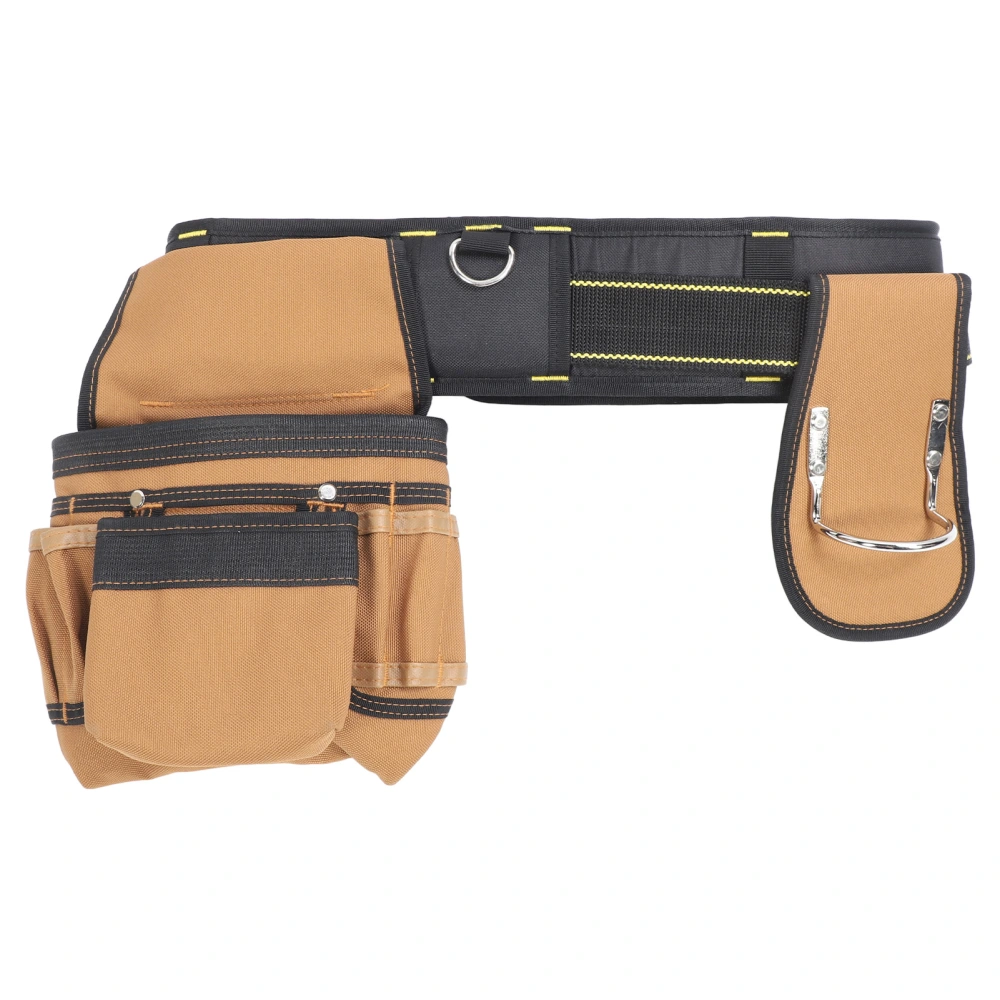 Tool Belt 12 Pockets Detachable Pouch Adjustable Waist Quick Release Waist Tool Bag with Hammer Holder