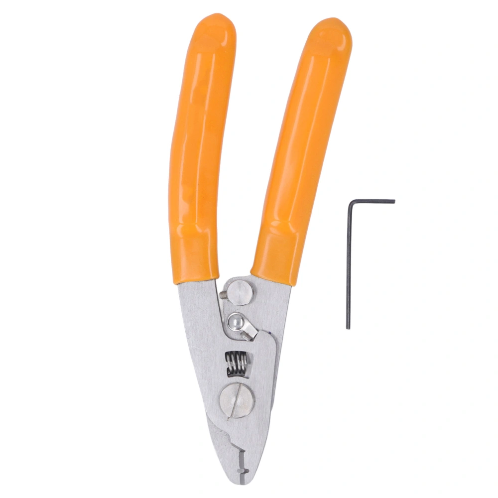 Fiber Optic Stripper with Hex Wrench 2 Hole Stripping Pliers for 125‑250μm Fiber Coating 0.9‑3mm Pigtail Outer Layer