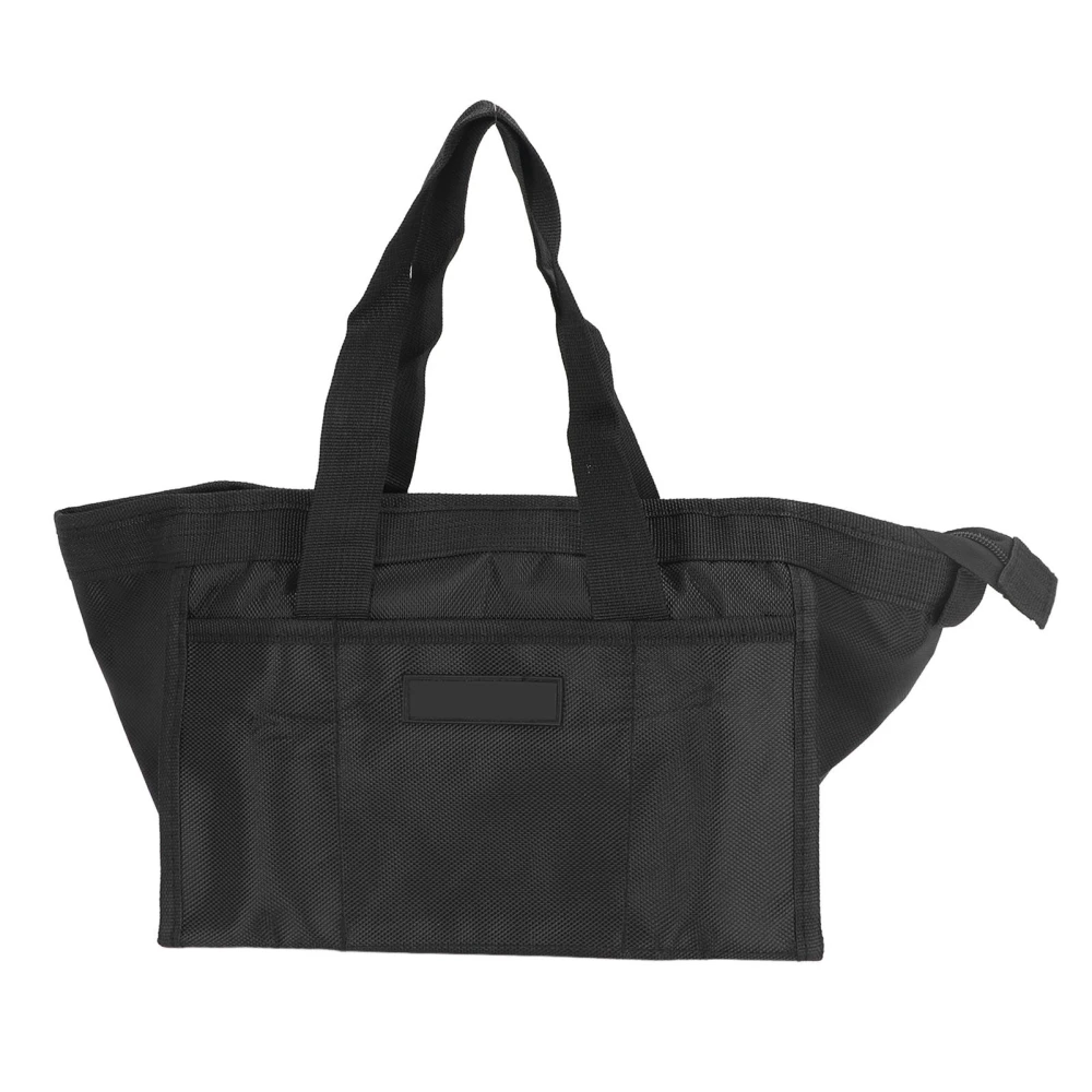 Tool Storage Bag Black Color Large Capacity Oxford Cloth Wide Mouth Tool Bag for Electrician 16 Inch ( 38x22x25cm )