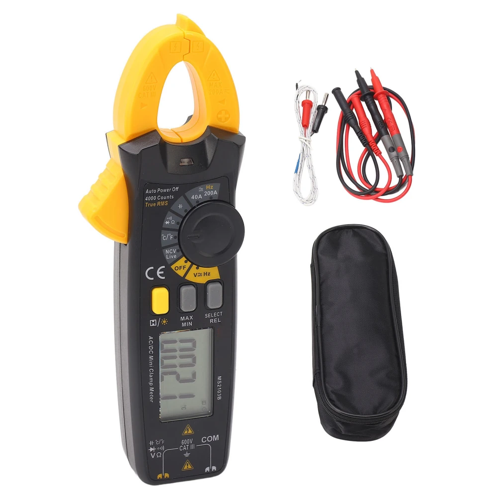 Clamp Meter High Accuracy 4000 Counts Multifunctional Multimeter for Home Car Factory 200A 600V