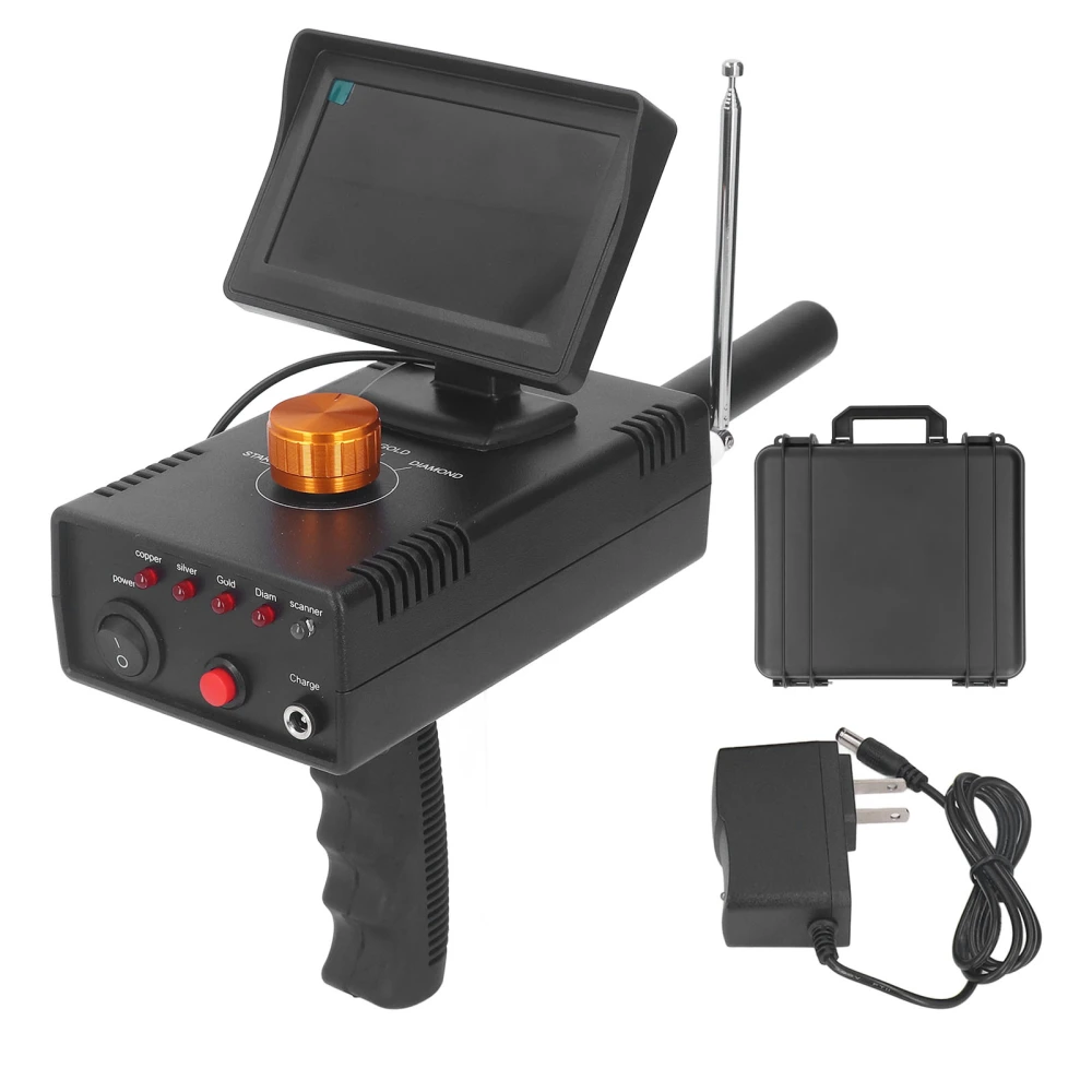 Metal Detector Professional Scanner Underground Detect Identify Object Locator HD Screen Gold Treasure Finder 100‑240V US Plug