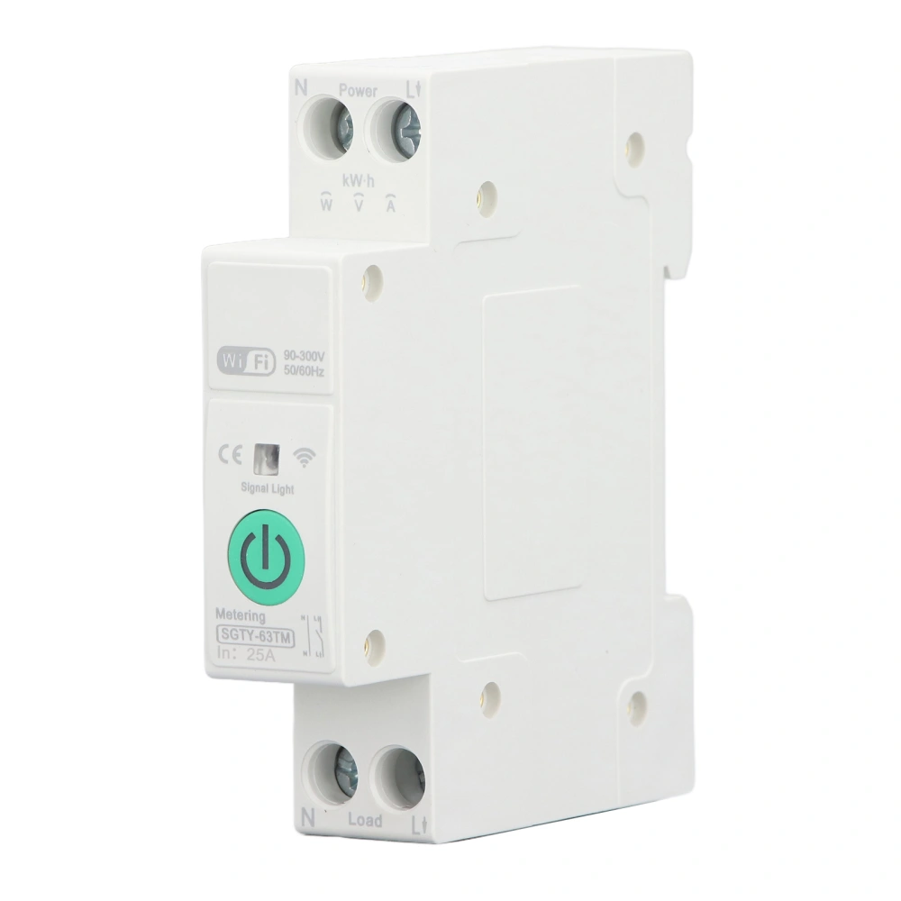 WIFI Metering Circuit Breaker APP Voice Control Power Consumption Monitoring Smart Home Switch with Timing AC90‑300V 25A