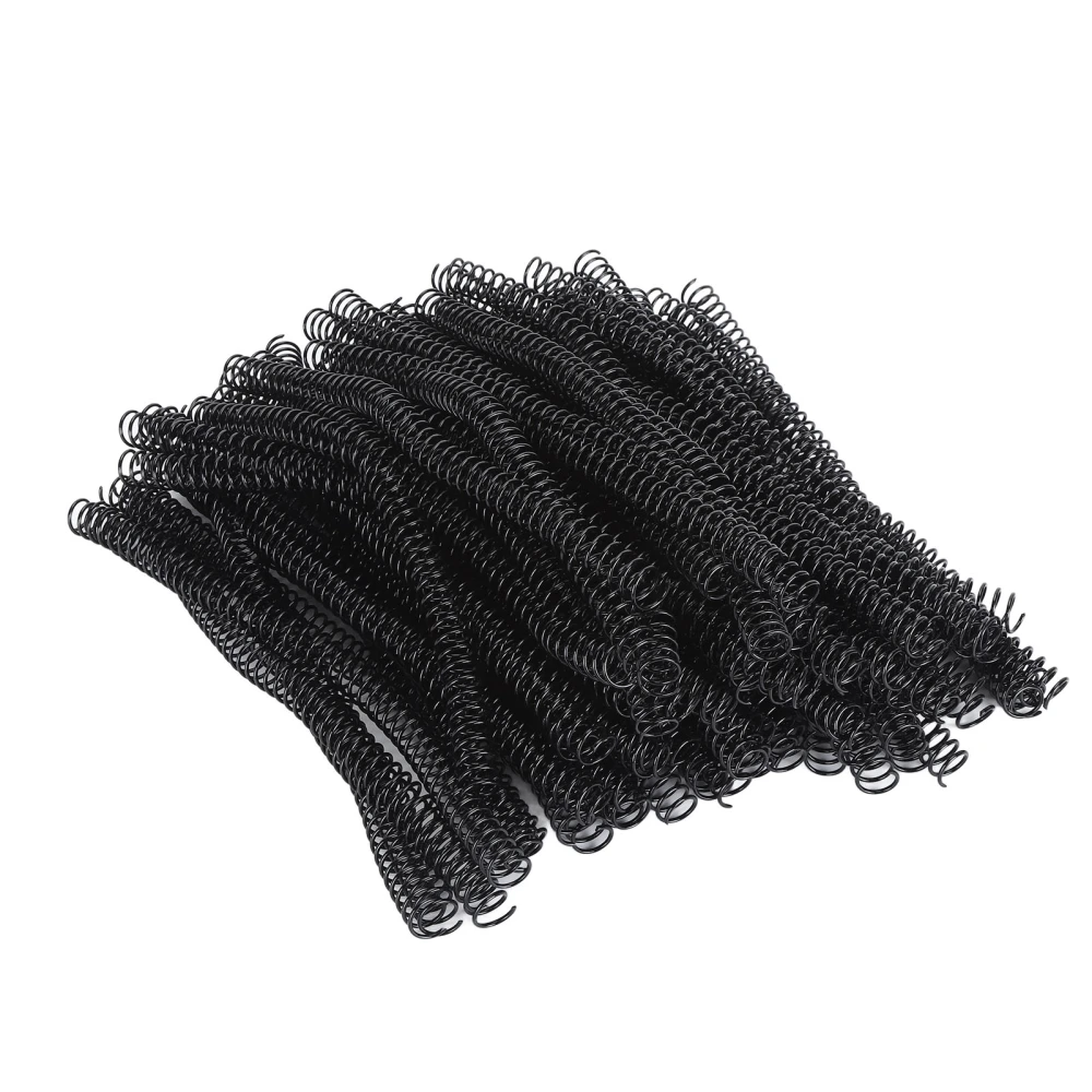 100PCS Binding Spiral 14.3mm Diameter 48 Teeth 4:1 115 Pieces A4 Paper Spiral Binding Wire Black