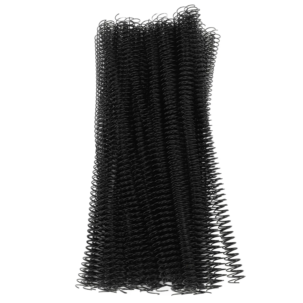 100Pcs Single Loop Wire Binding Spines 12.7mm 1/2in 48 Teeth 4:1 Pitch 360 Degree 90 Sheet Capacity Spiral Binding Coils Black