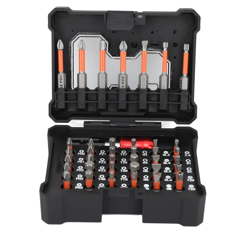 38Pcs Screwdriver Bit Set S2 Alloy Steel Combination Hardware Tool Repair Kit with Storage Box