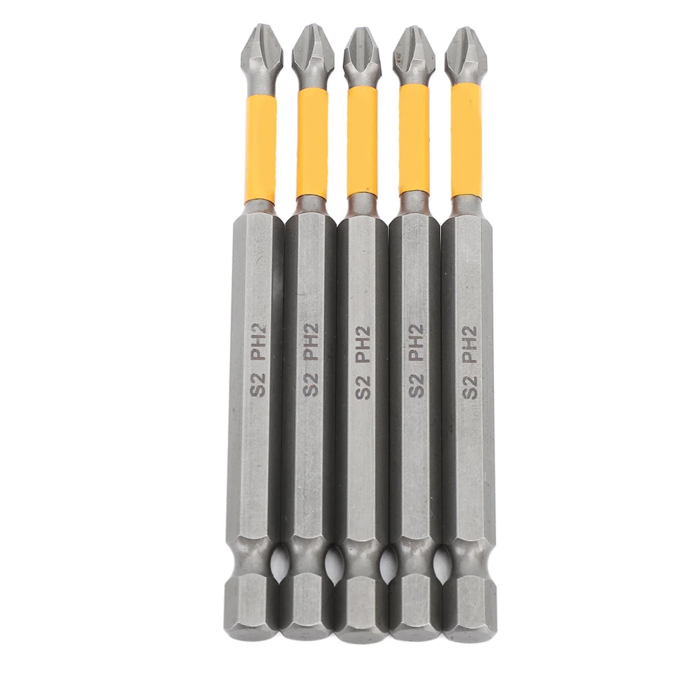 5Pcs Impact Driver Bit Set Cross Magnetic Screwdriver Bits S2 Alloy Steel Professional Hardware Tools