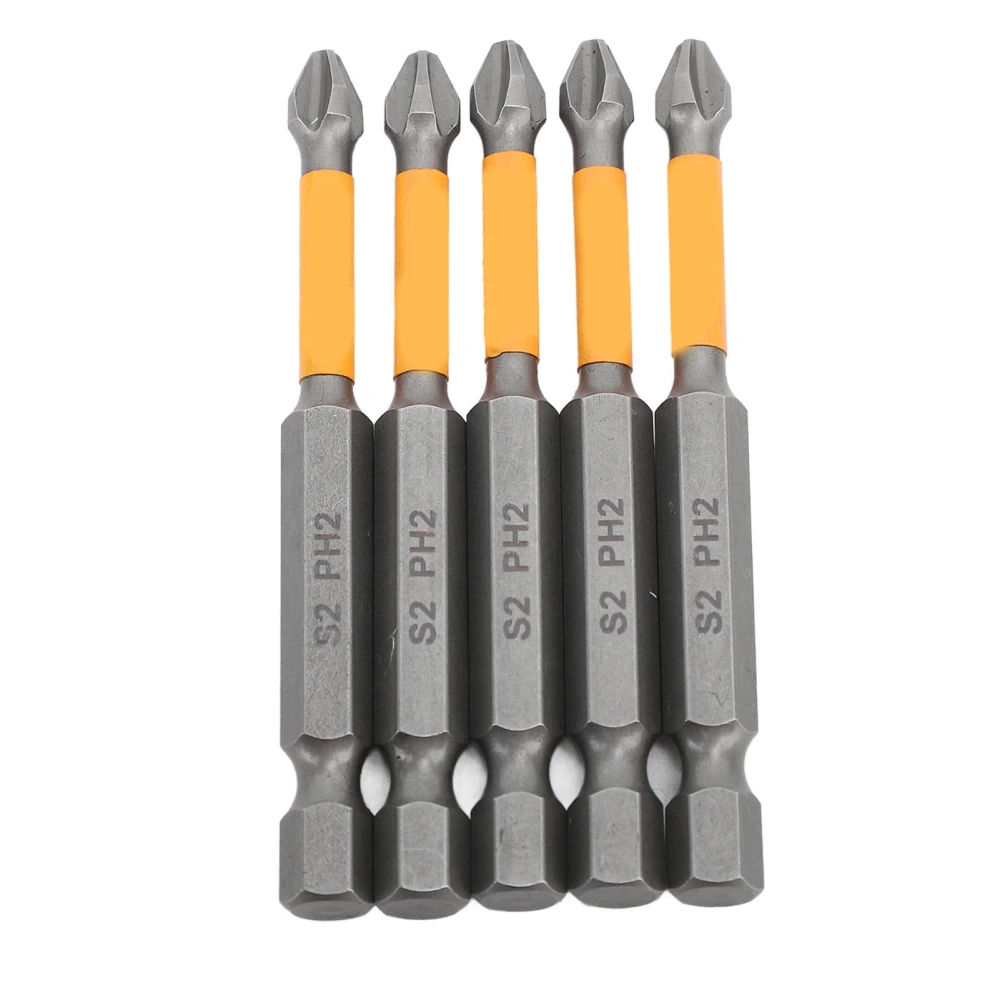 5PCS Cross Screwdriver Bits S2 Alloy Steel Impact Resistance Screwdriver Bit Set for Industrial Repair Power Engineering