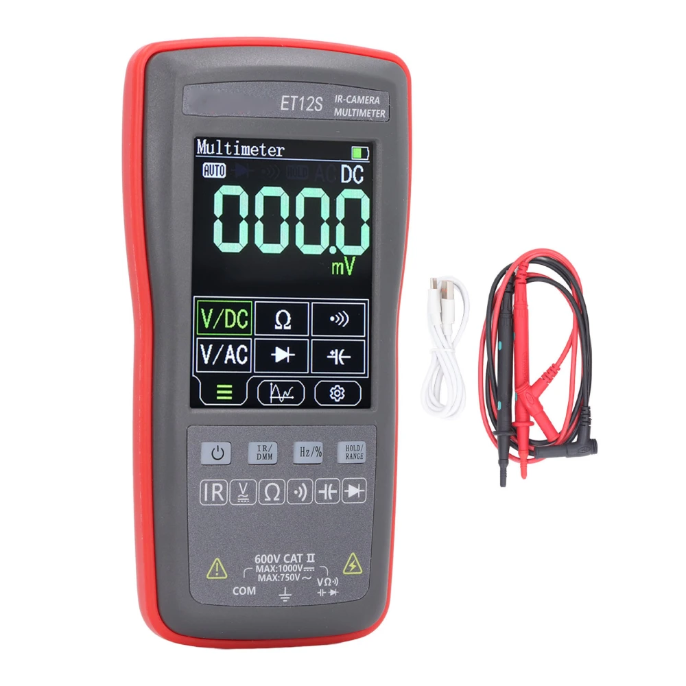 Thermal Imager Digital Multimeter Tester 2 in 1 with 10800 Pixels 20Hz Image Catch Frequency 4000 Counts Display