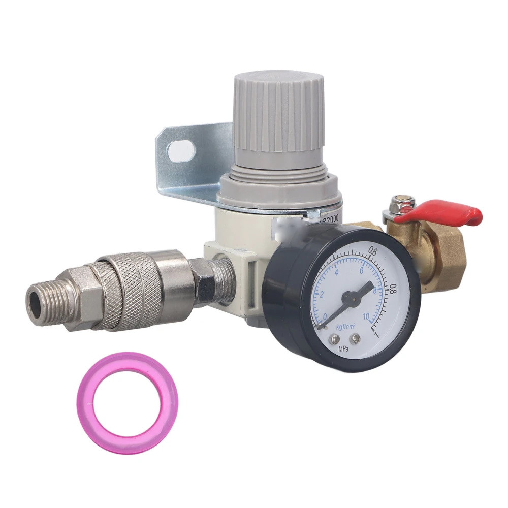 Air Compressor Replacement Pressure Regulator AR2000 1/2 Inch NPT Air Compressor Regulator with 0 to 1 MPa Gauge