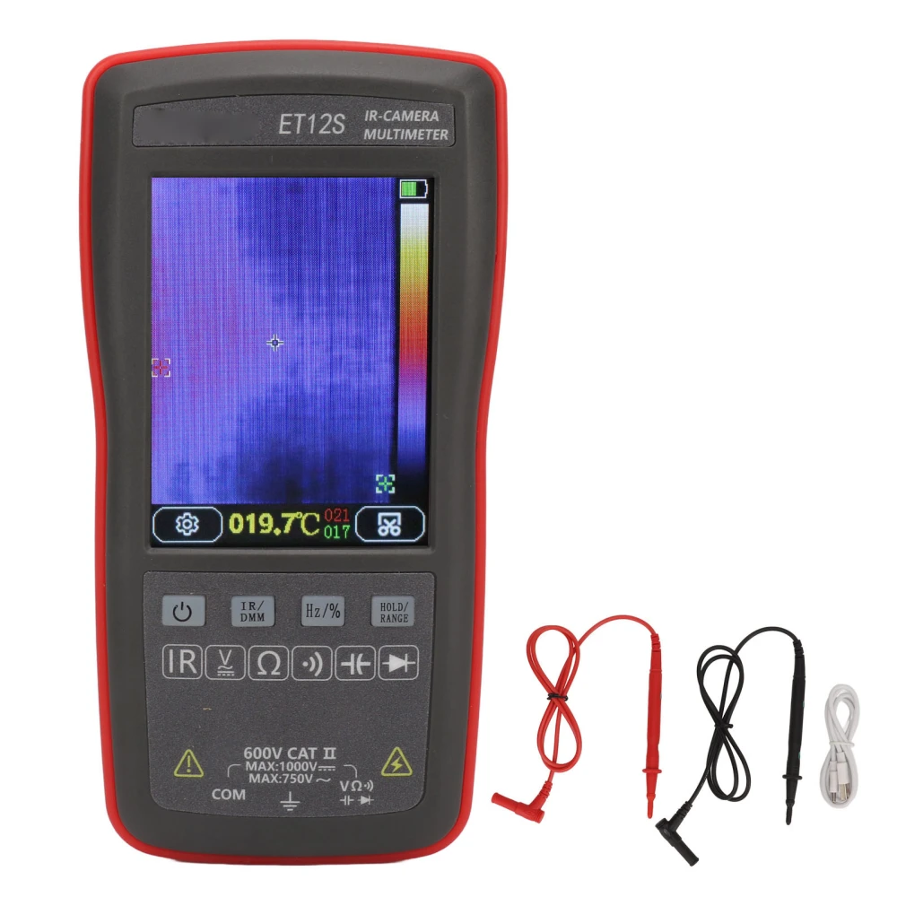 2 in 1 IR Camera Multimeter 120x90 Thermal Imager 4000 Counts Voltage Current Resistance Tester PC Data Transfer ET12S