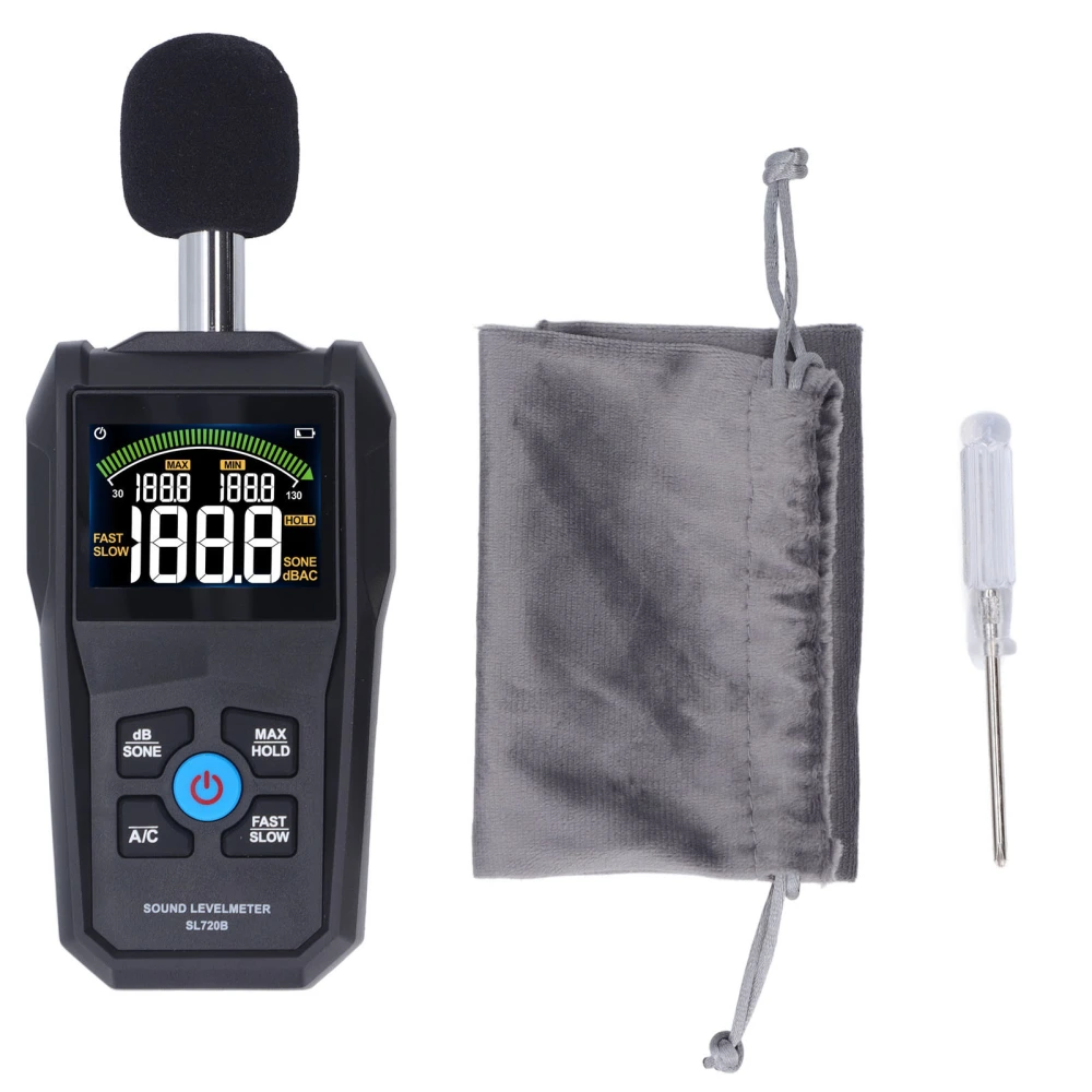 Noise Measure Device 30 to 130dB Digital Color Backlight Screen Sound Level Meter