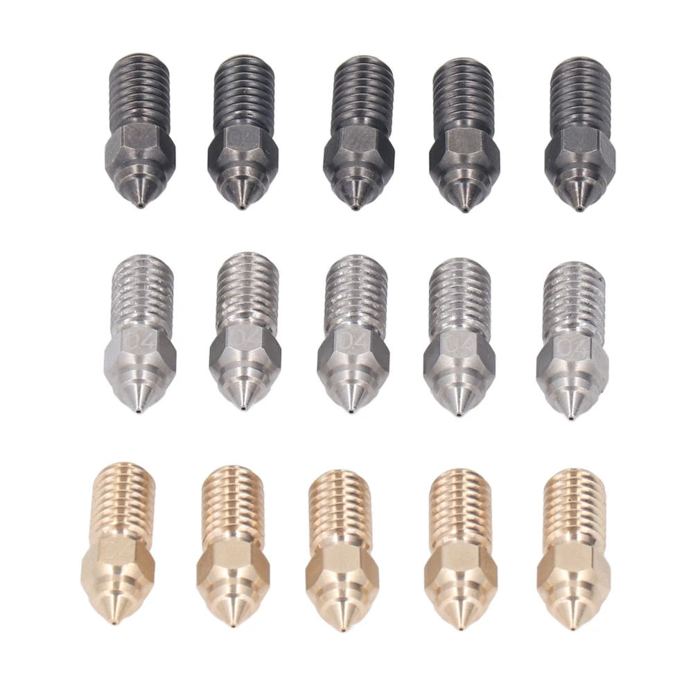 0.4mm 3D Printer Nozzle Kit Brass Hardened Steel Stainless Steel High Flow Extruder Nozzles for Neptune