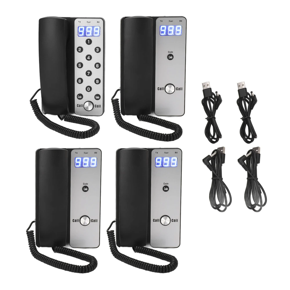 Wireless Intercom 433MHz Stable Transmission Digital Display Full Duplex Intercom Telephone for Office Hotel 5V 2A 1 to 3