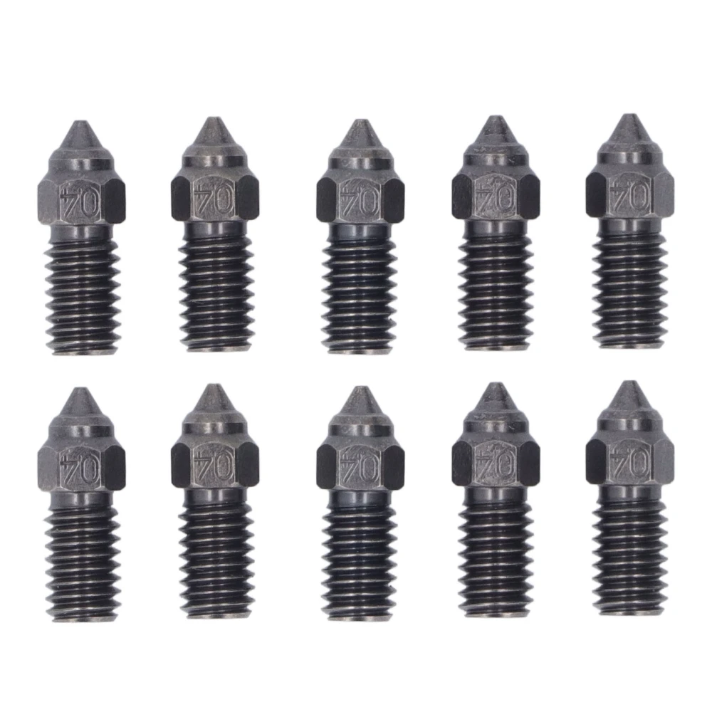 10Pcs Hardened Steel Nozzles 0.4mm High Flow High Temperature Resistance 3D Printer Metal Hot Ends for Elegoo Neptune 4