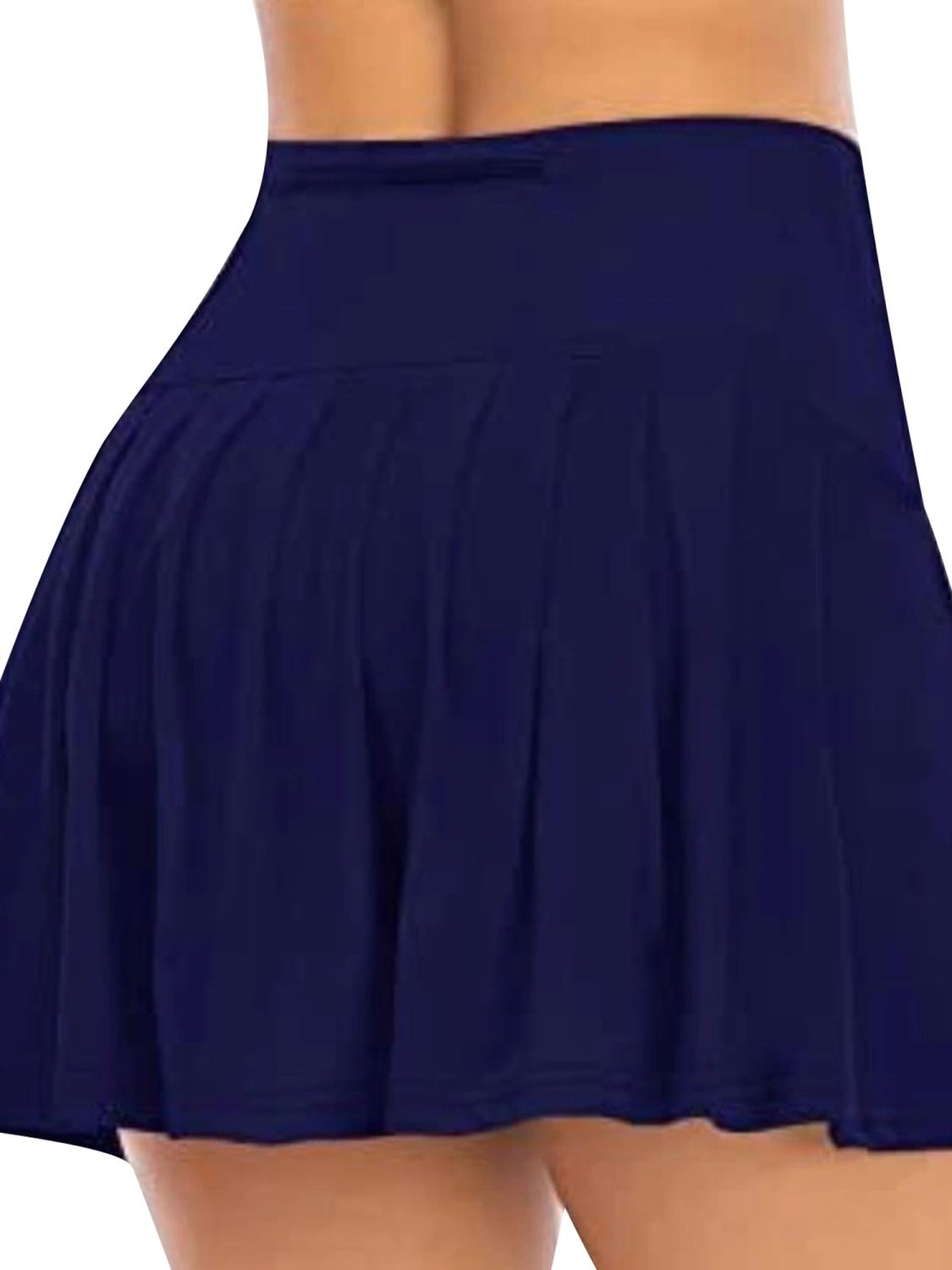 Women Solid Color Yoga Skirts High Waist Mini Running Tennis Skirts