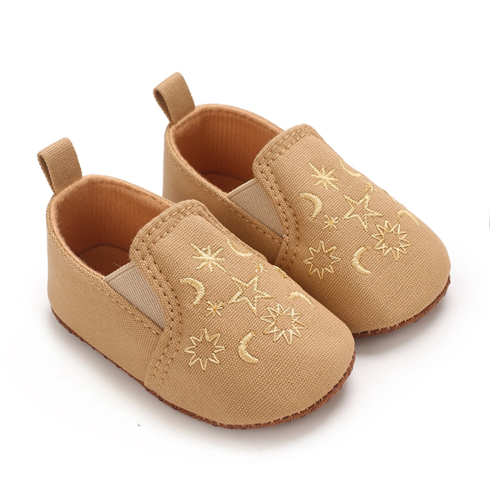 Baby First Walking Shoes Embroidered Crib Shoes Soft Slip-on Sneakers