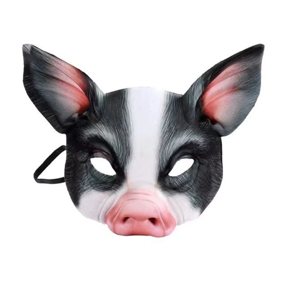 Halloween Pig Face Covering Creepy Pig Facewear Horror Prop for Adults