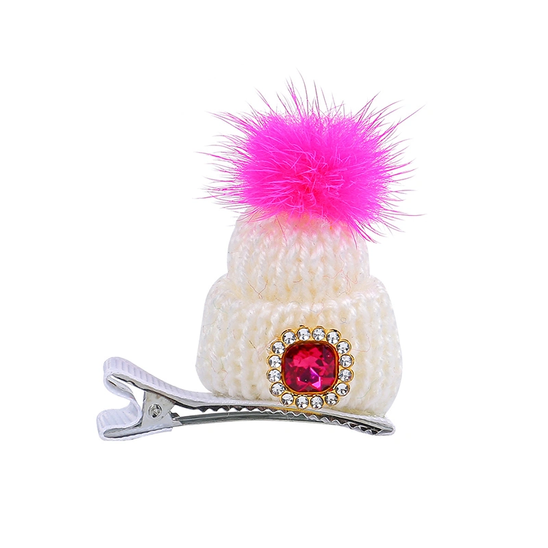 Christmas Knit Hat Hair Clip for Girl, Cute Duck Billed Hair Pins 