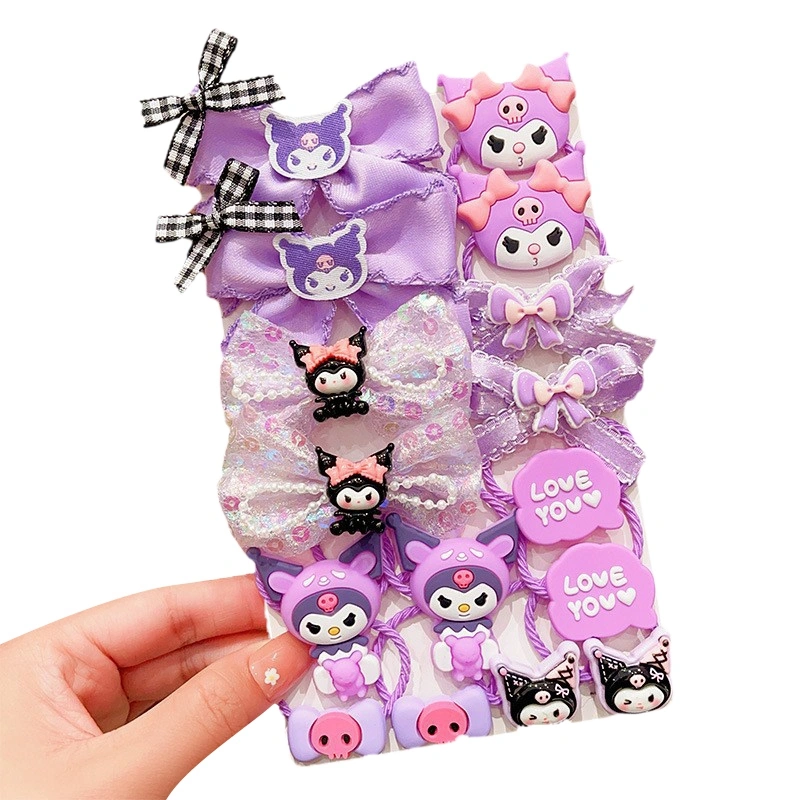 16 Pcs Hair Ties, Cute Cartoon High Elastic Bow Hair Bands for Girls