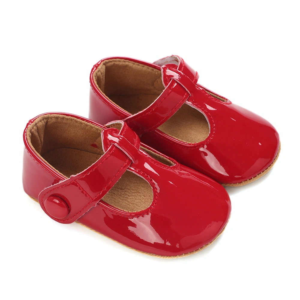 Baby Girl Princess Dress Shoes Shiny Mary Jane Flats Crib Shoes