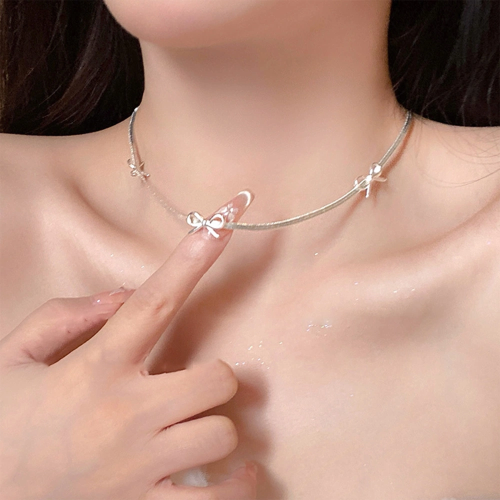 Dainty Bow Necklace Cute Bow Choker Necklace Gift for Women Girls