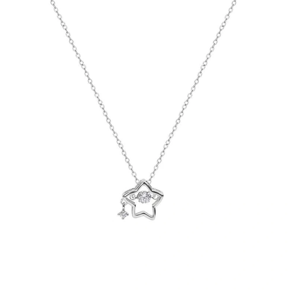 Rhinestone Star Pendant Necklaces Sweet Clavicle Chain Necklace