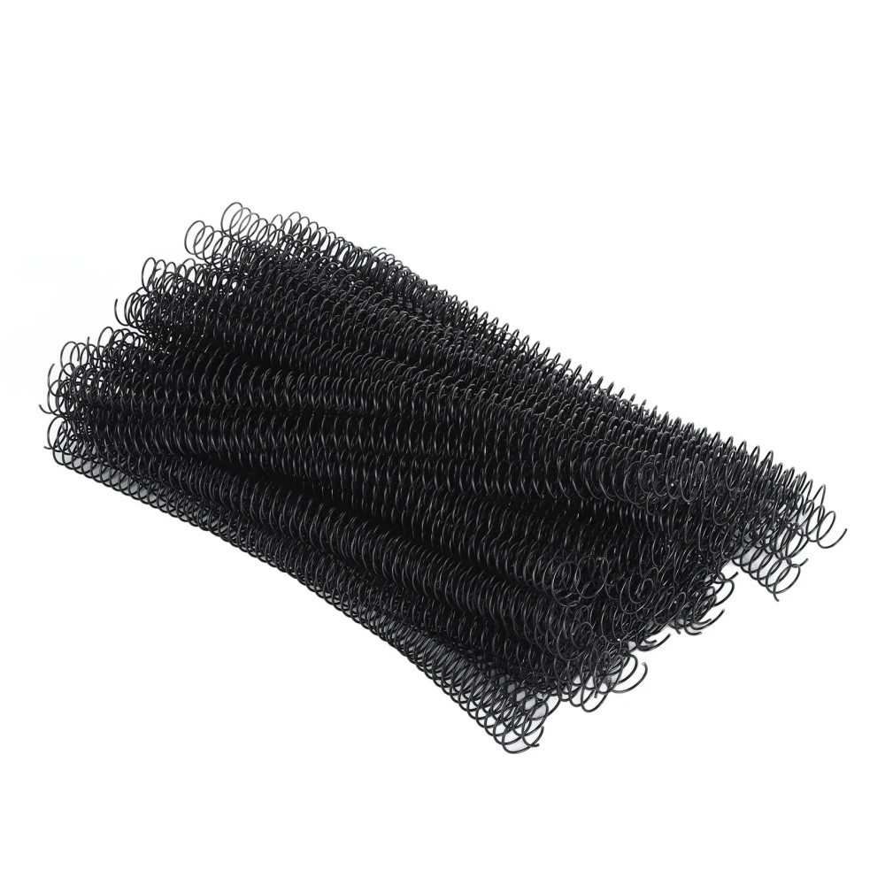 100PCS Spiral Binding Spines 48 Loops 4:1 Pitch Single Wire A4 Paper Binding Coils 16mm Diameter 140 Sheets Capacity Black