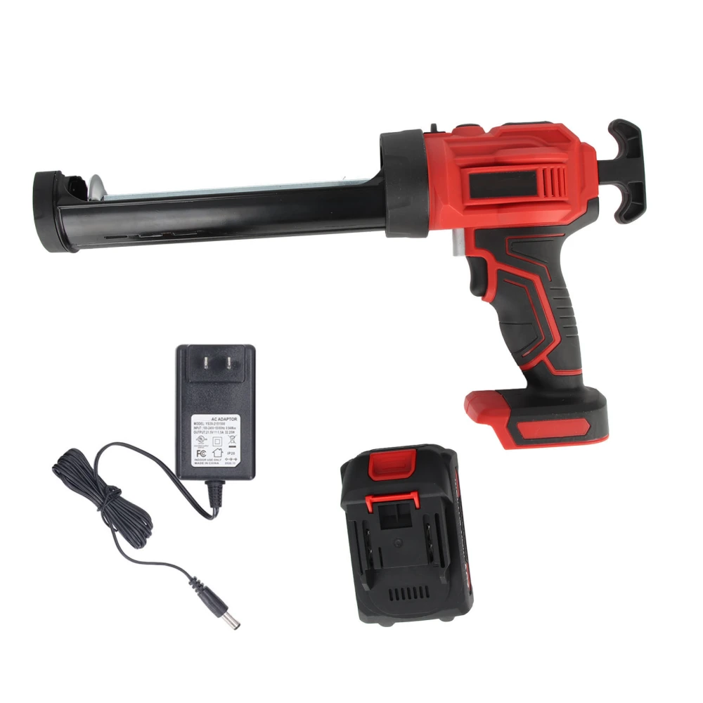 Cordless Caulking Gun Battery Operated Electric Caulk Gun With LED Light for 10OZ Sealant Cartridges 100‑240V US Plug