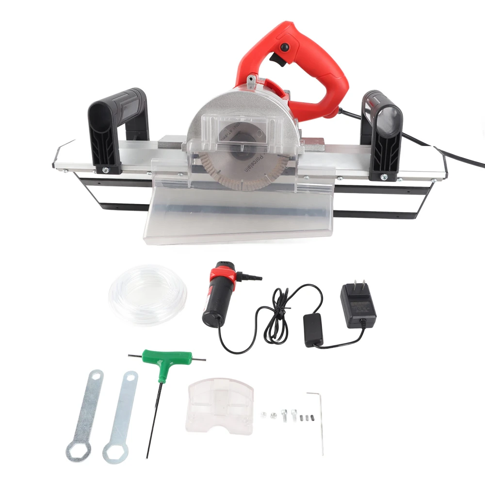 Electric Tile Bevel Cutter with Saw Cutter 45 Degree Chamfering 13000RPM 1200W Ceramic Tile Chamferer with 12V Water Pump 2.2m Hose US Plug 110V