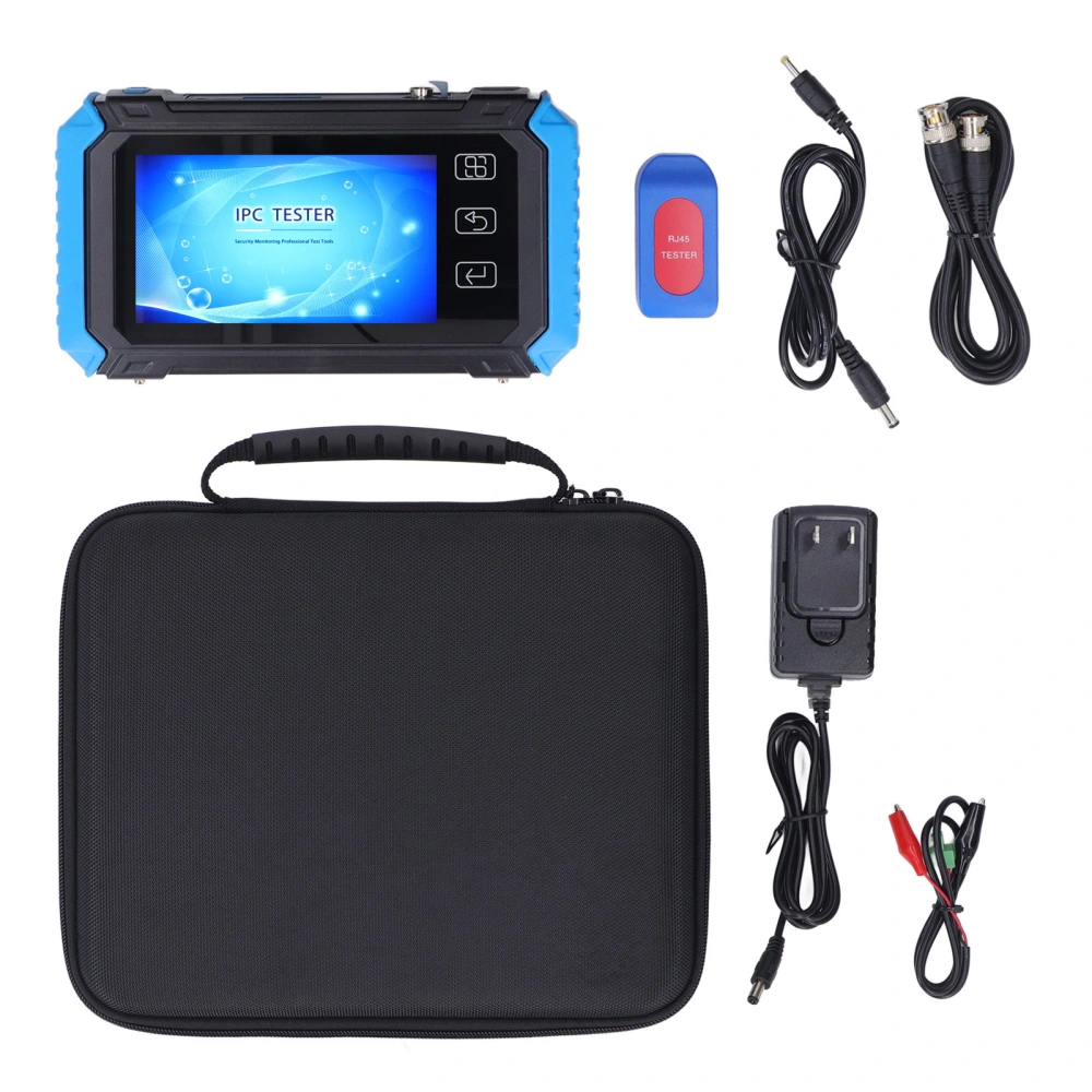 CCTV Tester 1920x1080 5.5in IPS Touch Screen Monitor AHD CVI TVI Test Tool 100‑240VAC US Plug