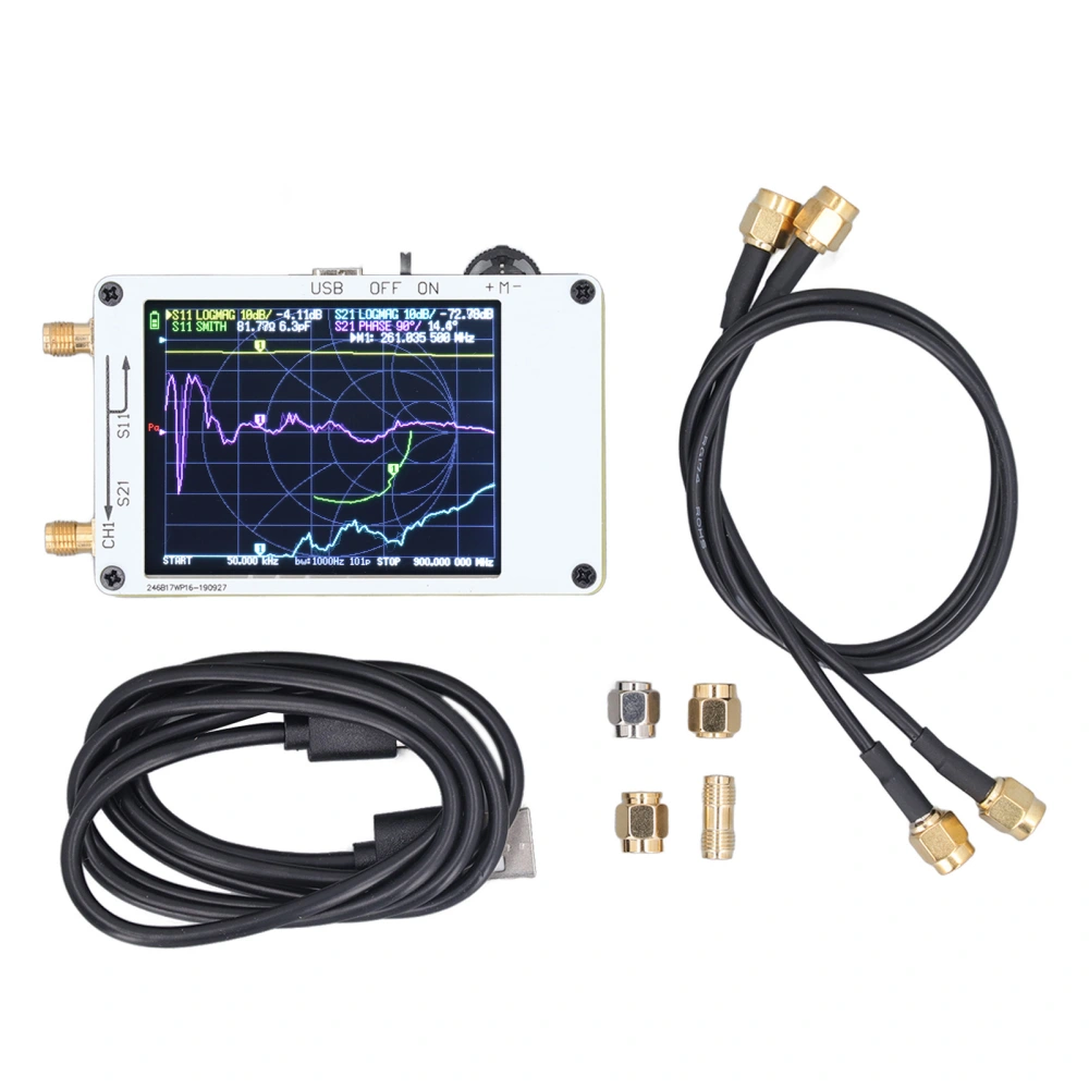 Antenna Analyzer 50KHz to 300MHz 2.8 Inch Touch Screen MF HF VHF UHF S Parameters Phase Vector Network Analyzer