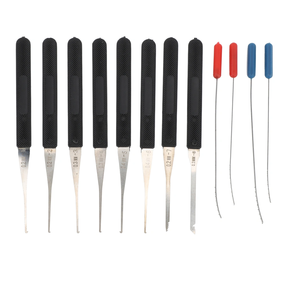 12Pcs Broken Key Extractor 0.2‑0.4mm Broken Key Extractor Pick Tool Set Kit for Repair Maintenance