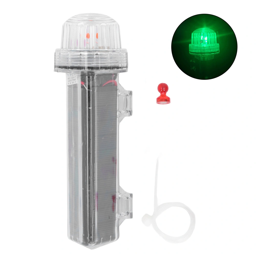 Solar Warning Light Magnetic Switch Light Control Fully Sealed Waterproof Solar Flashing Signal Lamp for Construction Site Nighttime Fishing Boat Green Light